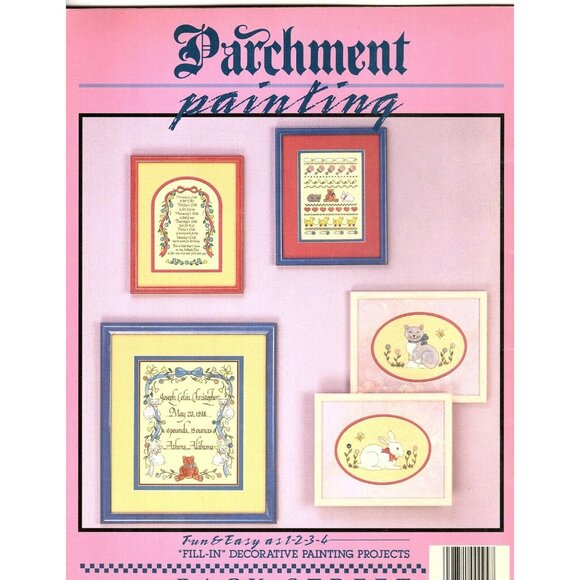 Parchment Painting The Babys Room 8 Fill In Designs on Parchment Paper 1989 - Picture 2 of 2